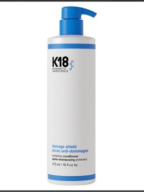 K18 Damage Shield Protective Conditioner — NEW size 16 fl oz , Blue/White